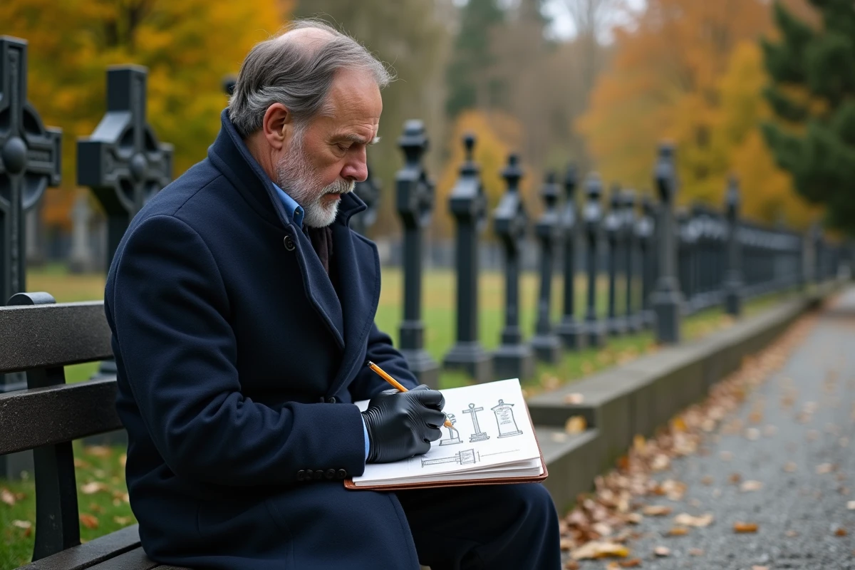 Homme moyen âge esquisse des croix funéraires